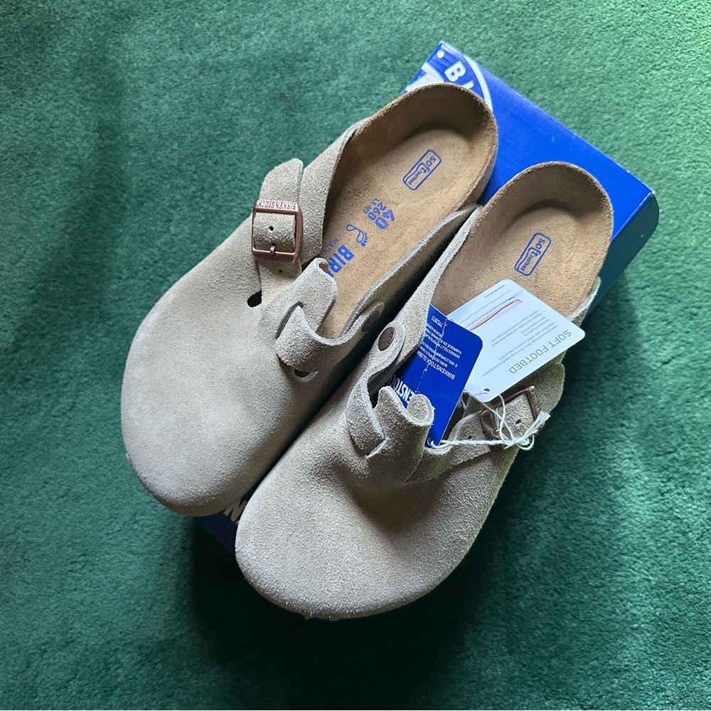 Birkenstock Women’s Boston Soft Footbed Clogs Suede Clogs